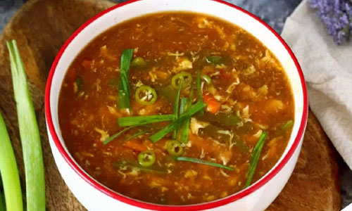 Hot and Sour Soup with tofu and mushrooms